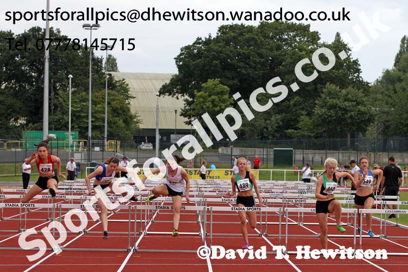 Under-17 womens 80 metres hurdles. Photo: David T. Hewitson/Sports for All Pics